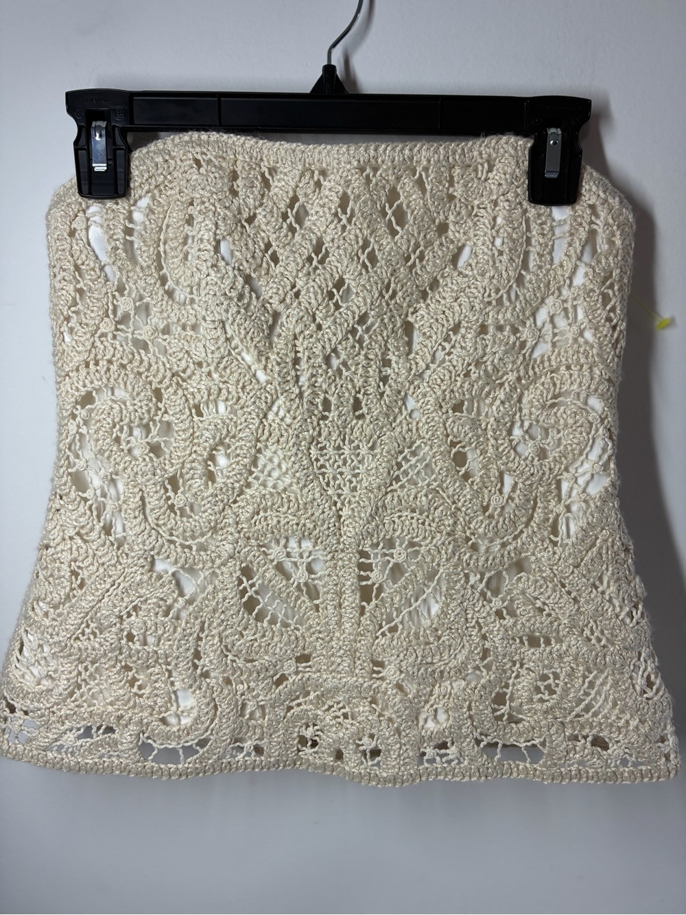 White House Black Market Ivory Strapless Lace Bustier Top